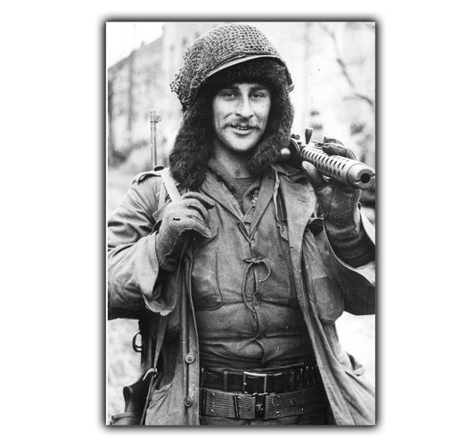 American soldier in Europe vintage retro military uniform retro WW2 Photo Glossy 4*6 in A038