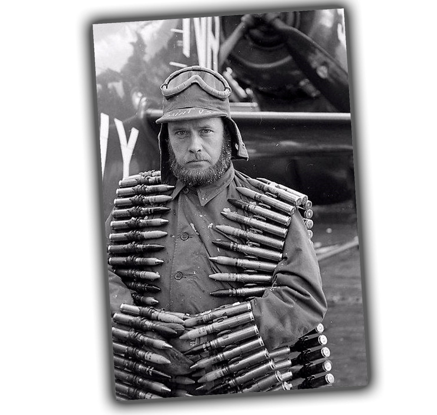 airplane pilot with machine gun belt retro WW2 Photo Glossy 4*6 in A040