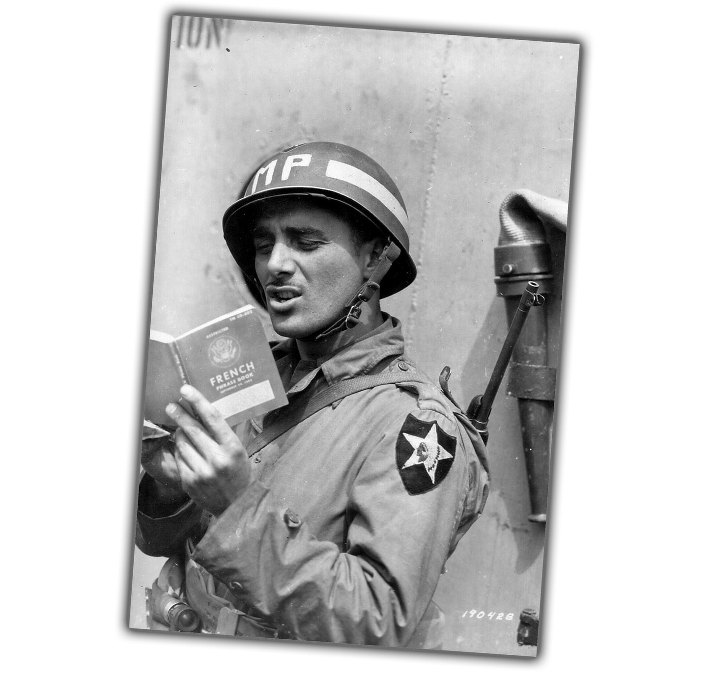 American infantryman in France vintage retro WW2 Photo Glossy 4*6 in A045