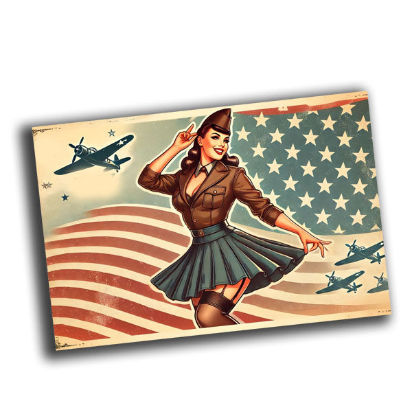 nice vintage classic military woman uniform retro WW2 Photo Glossy 4*6 in A004