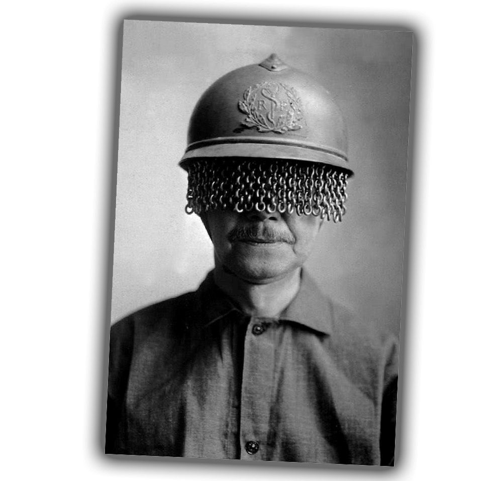 soldier in a protective helmet in military uniform vintage retro WW2 Photo Glossy 4*6 in A056