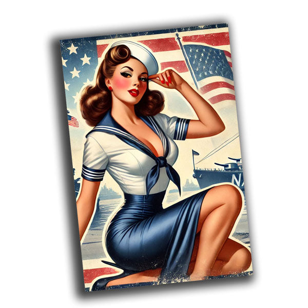 nice vintage retro military woman uniform retro WW2 Photo Glossy 4*6 in A021