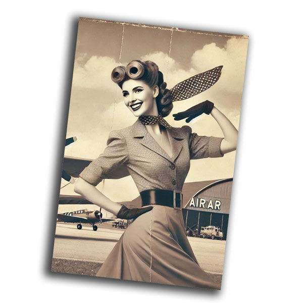 nice vintage retro military woman uniform retro WW2 Photo Glossy 4*6 in A024