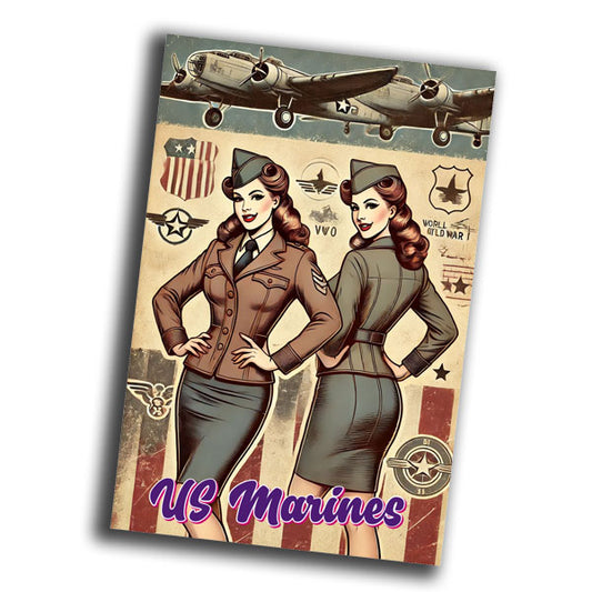 nice vintage retro military woman uniform retro WW2 Photo Glossy 4*6 in A025