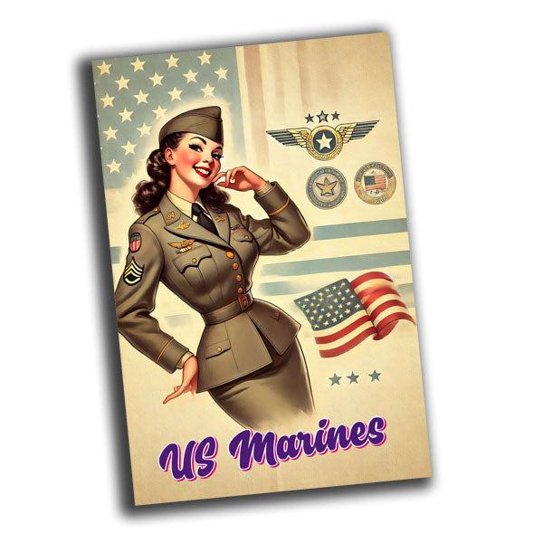 nice vintage retro military woman uniform retro WW2 Photo Glossy 4*6 in A034