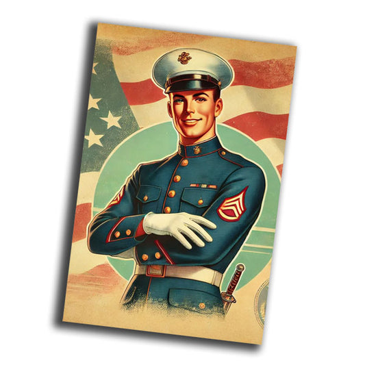 American officer in military uniform vintage retro WW2 Photo Glossy 4*6 in B001