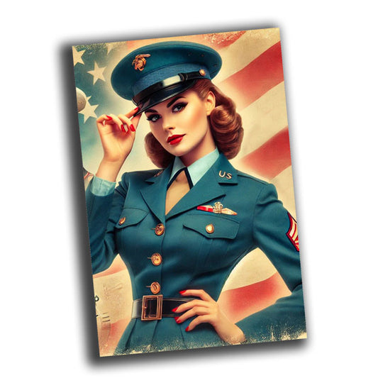 American woman officer in military uniform vintage retro WW2 Photo Glossy 4*6 in B002