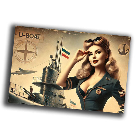 American woman NAVY in military uniform vintage retro WW2 Photo Glossy 4*6 in B003