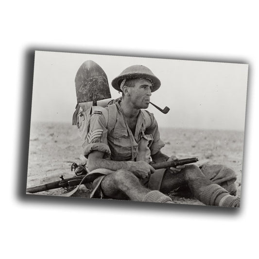 British soldier smoking a pipe vintage retro WW2 Photo Glossy 4*6 in B047