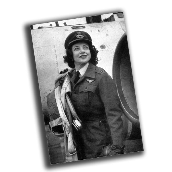 female pilot in uniform next to airplane vintage retro WW2 Photo Glossy 4*6 in B055