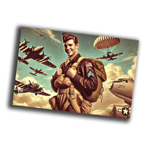101st Airborne Division Paratroopers vintage retro WW2 Photo Glossy 4*6 in B015