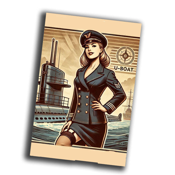 vintage World War II U-boat  woman vintage retro WW2 Photo Glossy 4*6 in B018
