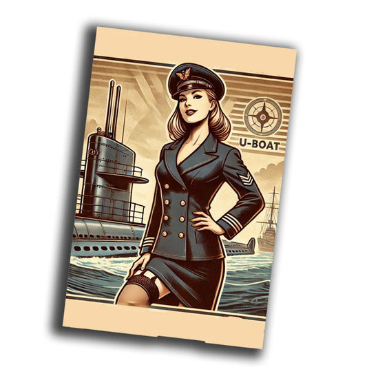 vintage World War II U-boat  woman vintage retro WW2 Photo Glossy 4*6 in B018