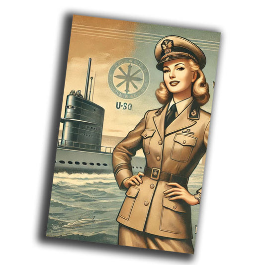 vintage World War II U-boat  woman vintage retro WW2 Photo Glossy 4*6 in B019