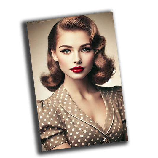 photo-style portrait featuring an elegant woman from the 1940s vintage retro WW2 Photo Glossy 4*6 in B020