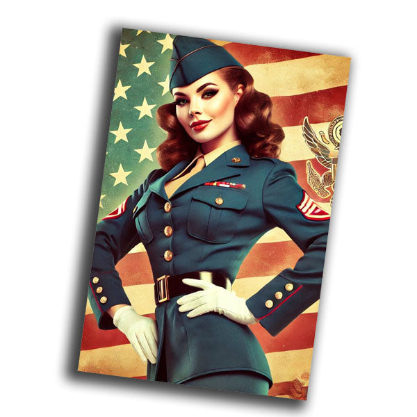 military uniform woman classic 1940s vintage retro WW2 Photo Glossy 4*6 in B026