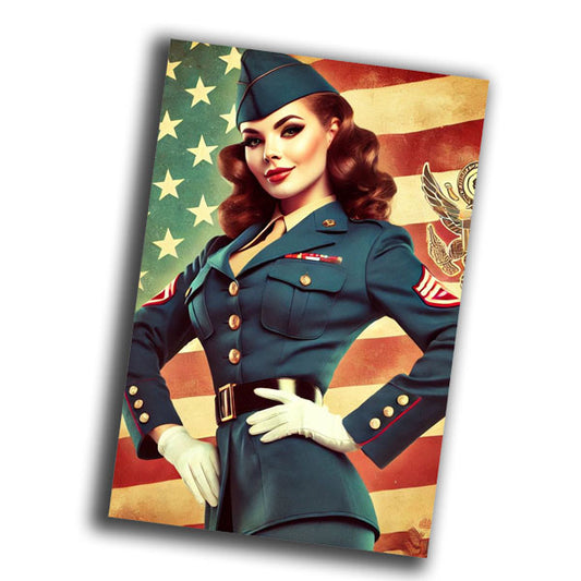 military uniform woman classic 1940s vintage retro WW2 Photo Glossy 4*6 in B026