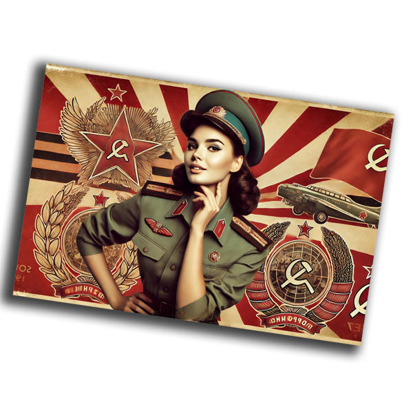 soviet uniform woman vintage retro WW2 Photo Glossy 4*6 in B029