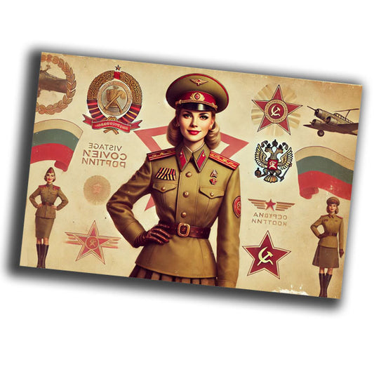 soviet soldier officer uniform woman vintage retro WW2 Photo Glossy 4*6 in B034