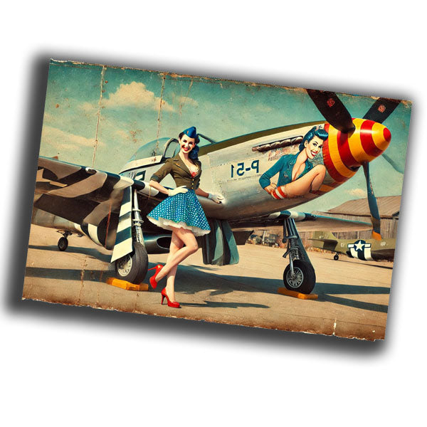 female pilot next to a plane vintage retro WW2 Photo Glossy 4*6 in B035