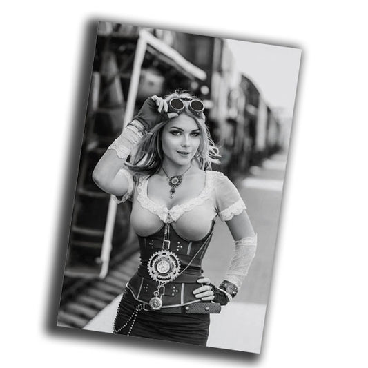 retro pin-up style illustration of a vintage female mechanic from the 1940s WW2 Photo Glossy 4*6 in C034