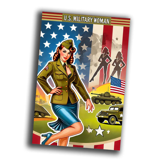 retro pin-up style illustration of a vintage 1940s U.S. WW2 Photo Glossy 4*6 in C013