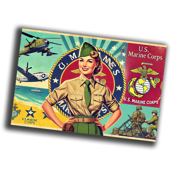 retro pin-up style illustration of a vintage 1940s U.S. WW2 Photo Glossy 4*6 in C016