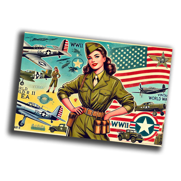 retro pin-up style vintage woman pilot Airborne Paratroopers WW2 Photo Glossy 4*6 in C025