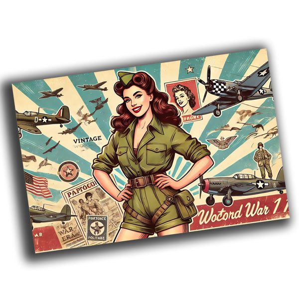 retro pin-up style vintage woman pilot Airborne Paratroopers WW2 Photo Glossy 4*6 in C026