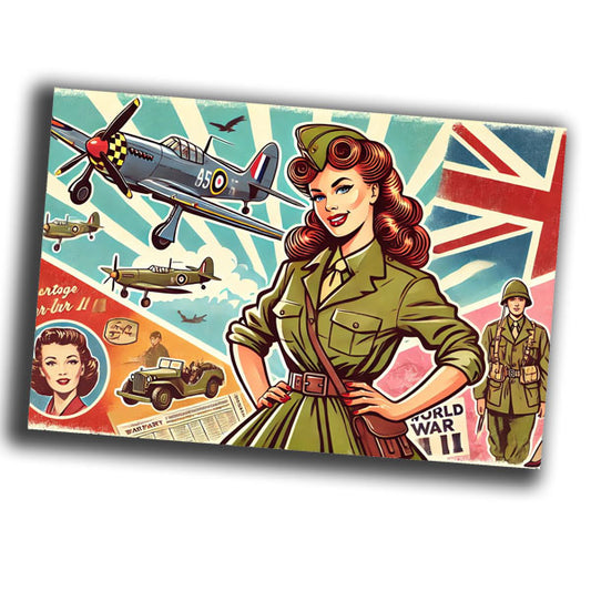 retro pin-up style british air force woman pilot officer in uniform WW2 Photo Glossy 4*6 in C027