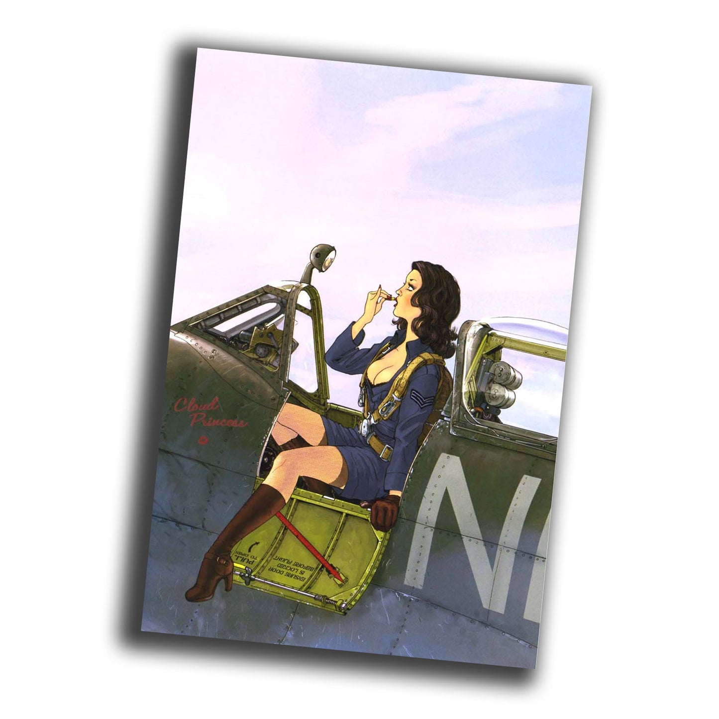 pin-up retro vintage illustration featuring a classic 1950s Photo Glossy 4*6 in D044