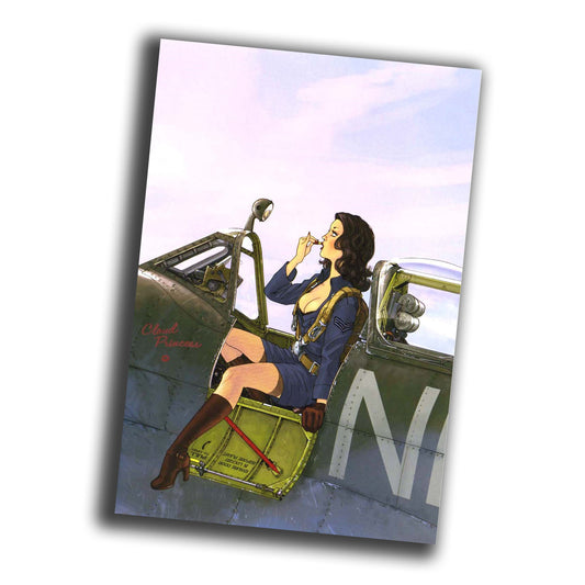 pin-up retro vintage illustration featuring a classic 1950s Photo Glossy 4*6 in D044