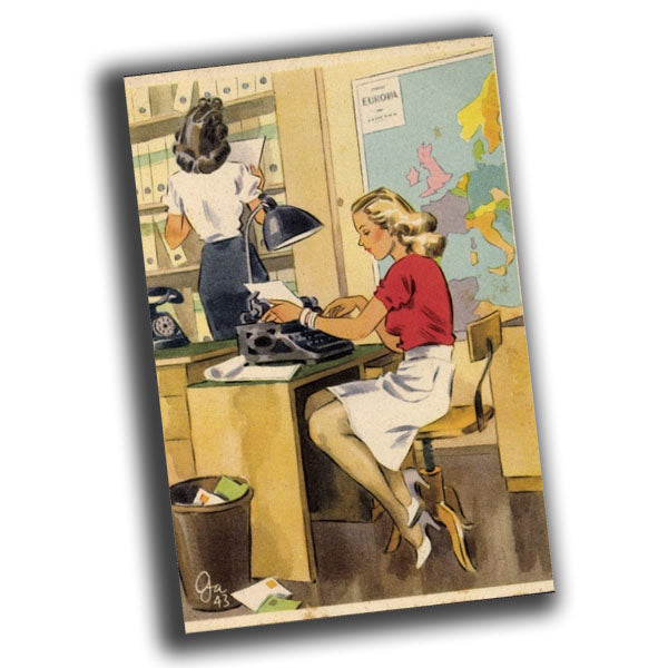 pin-up retro vintage illustration featuring a classic 1950s Photo Glossy 4*6 in D045