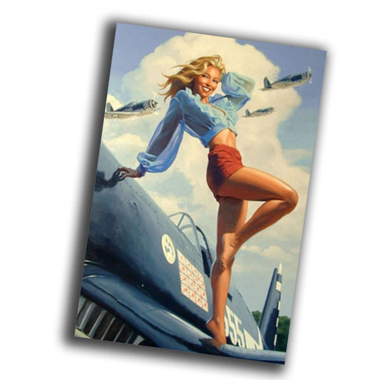pin-up retro vintage illustration featuring a classic 1950s Photo Glossy 4*6 in D048