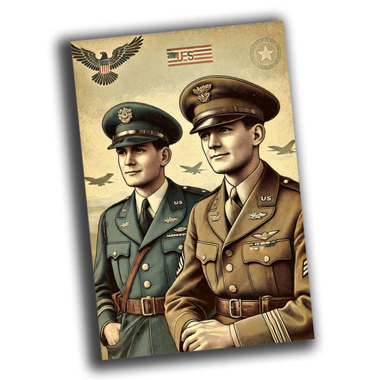 American officers from the mid-20th century WW2 Photo Glossy 4*6 in D009