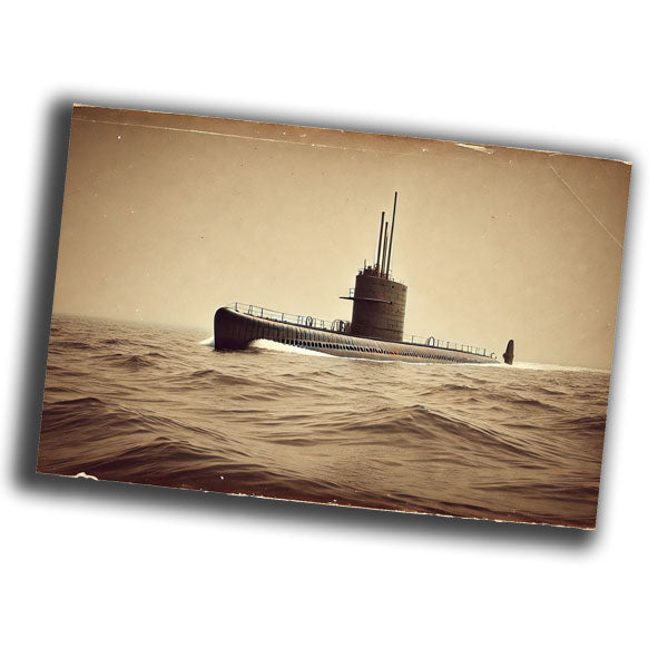 vintage retro-style image of a World War II-era German U-boat WW2 Photo Glossy 4*6 in D014