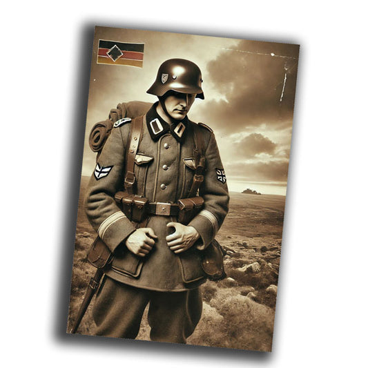 Wehrmacht soldier from World War II in a classic 1940s German military uniform WW2 Photo Glossy 4*6 in D021