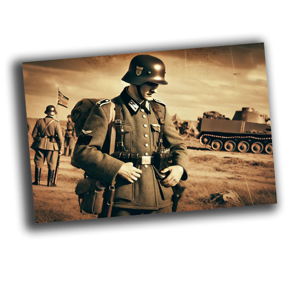vintage retro-style portrait of a Wehrmacht soldier from World War II WW2 Photo Glossy 4*6 in D023