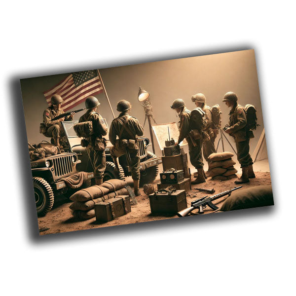 retro vintage military scene from the mid-20th century Photo Glossy 4*6 in E 002