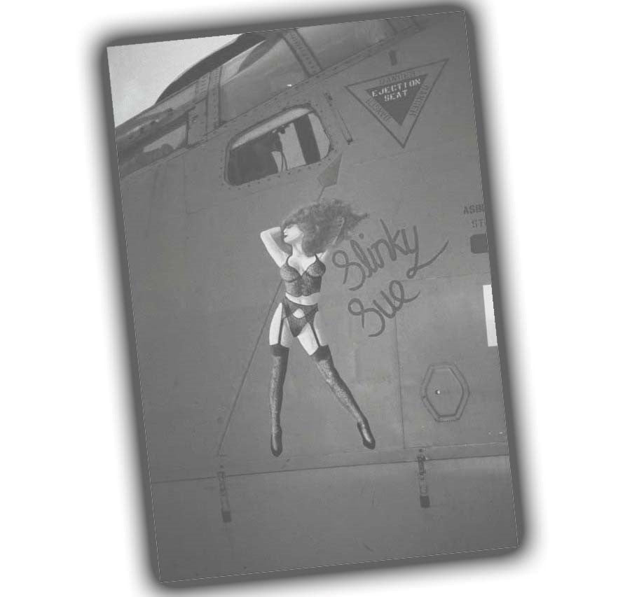 pinup style drawing on the fuselage of an airplane Photo Glossy 4*6 in E 036