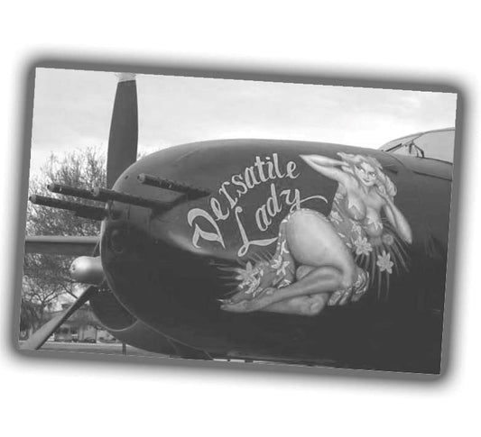 pinup style drawing on the fuselage of an airplane Photo Glossy 4*6 in E 037