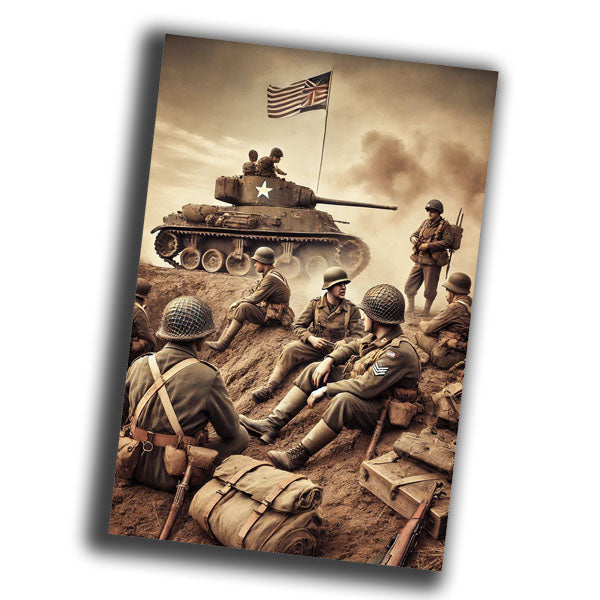 retro vintage military scene from the mid-20th century Photo Glossy 4*6 in E 006