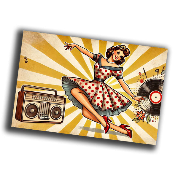retro vintage  illustration of a glamorous woman from the mid-20th century Photo Glossy 4*6 in E 020