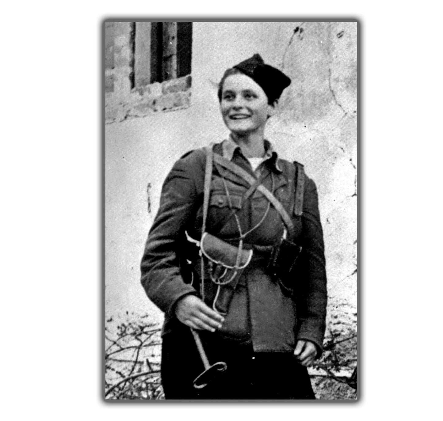 female partisan in Soviet uniform WW2 Photo Glossy 4*6 in F035
