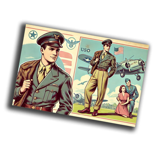 retro vintage pin-up illustration featuring a dashing man in a 1940s-1950s  Photo Glossy 4*6 in F012