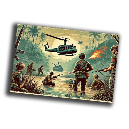retro vintage illustration of the Vietnam War Photo Glossy 4*6 in F021