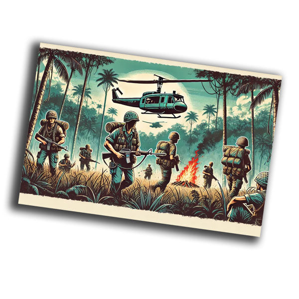 retro vintage illustration of the Vietnam War Photo Glossy 4*6 in F022