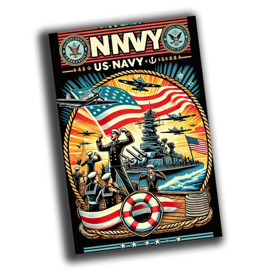 retro vintage illustration of a US Navy theme from the 1940s-1950s Photo Glossy 4*6 in F032