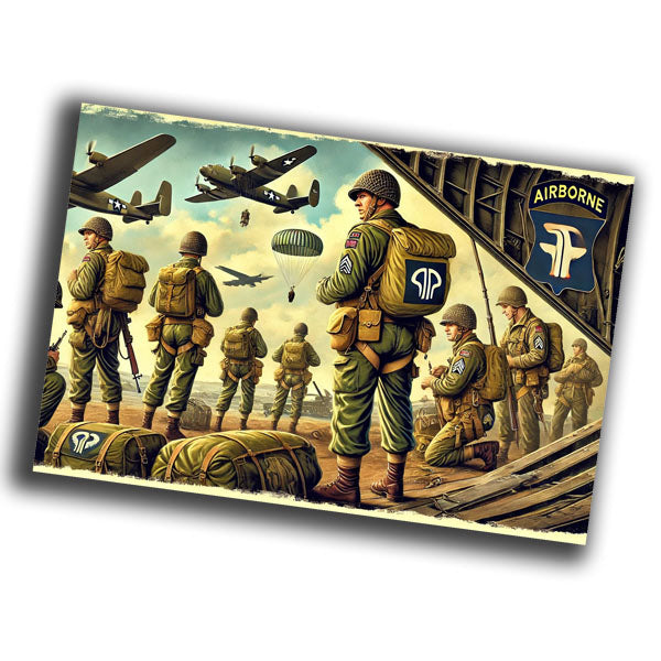 vintage-style illustration of the 101st Airborne Division WW2 Photo Glossy 4*6 in G006