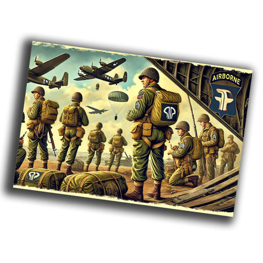 vintage-style illustration of the 101st Airborne Division WW2 Photo Glossy 4*6 in G006